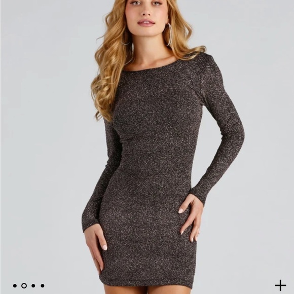 BCBGENERATION Sparkle Tonight off the shoulders Mini Dress black gold - Picture 1 of 10